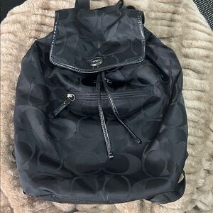 Coach Black Signature Backpack